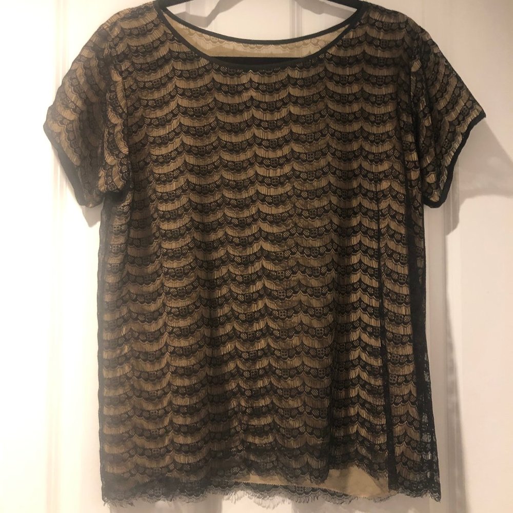 J Crew Black Lace Blouse